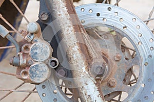 Old disc brakes motorcycle