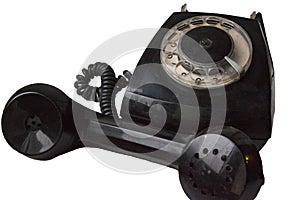 Old disk phone isolated
