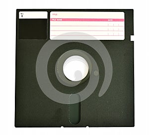 Old diskette 5 25 inches isolated on white