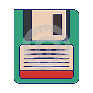 Old diskette computer storage blue lines