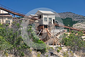 Old dismantled iron mine in Sardinia