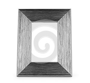 Old distressed antique grunge grey wood picture frame isolated on white