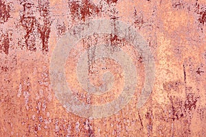 Old Distressed Brown Terracotta Copper Rusty Background with Rough Texture Multicolored Inclusions. Stained Gradient