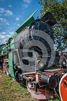 Old disused coal steam locomotive