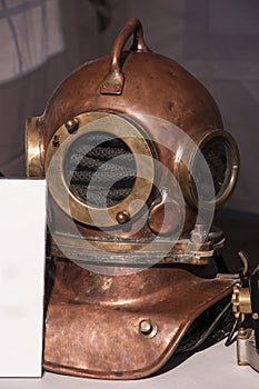 Old diving brass mask