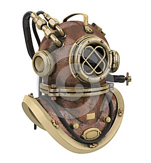 Old Diving Helmet Isolated