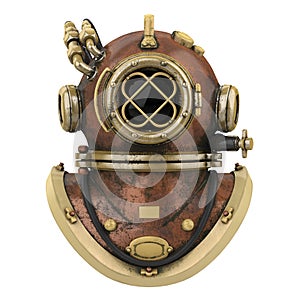 Old Diving Helmet Isolated