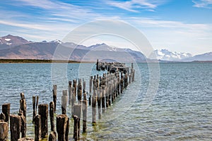 Old Dock in Almirante Montt Gulf in Patagonia - Puerto Natales, Magallanes Region, Chile photo