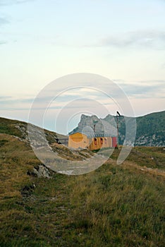 Old don Barbera mountain hut, Piemonte Alps, Italy photo