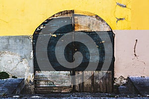 Old door of the building in Portovenere