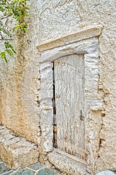 Old door in Chora Folegandros island