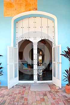 Old door at colonial house