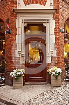 Old door entrance in old town