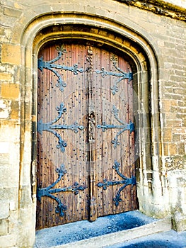 Old door of a Europe church.