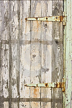An old door with flaking paint