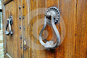old door handle , image taken in san gimignano, tuscany, italy