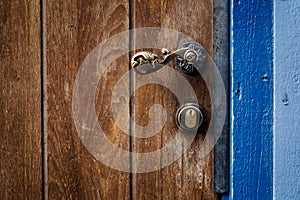 Old door handle and locker