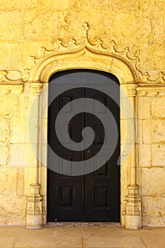 Old door at the Hieronimites MOnastery, Lisbon, Por