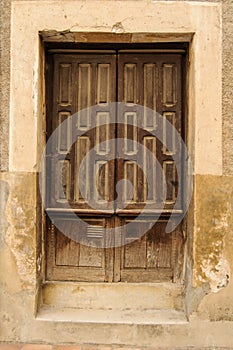 Old Door of a House in a Village in Spain