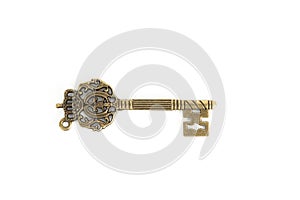 Old door key with beautiful ornate
