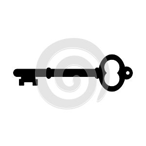 Old door key icon. isolated on white background. vector illustration