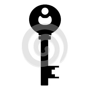 Old door key icon isolated on white background. Vector illustration for any design