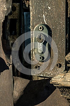 Old door keyhole.door lock.