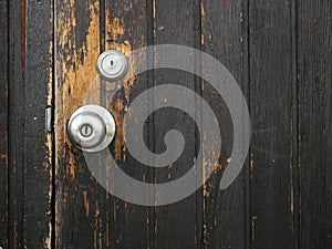 Vecchio porta pulsante di legno porta strutturato 