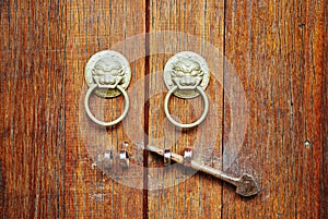 Old door and knocker