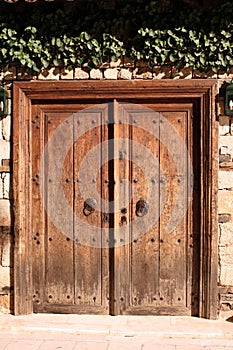 Old door with knockers photo