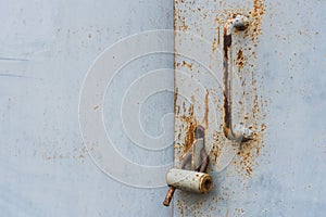 The old door locked with a padlock hanging brackets. Set of backgrounds