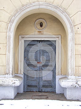 Old door in Minsk, Stalin`s neoclassicism, ampire, stalinism