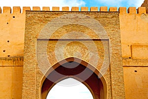 old door in morocco africa ancien and wall ornate blue