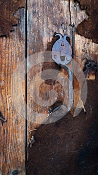 Old door with an rarity door handle