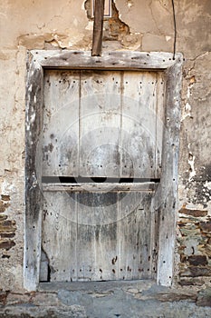 Old door of rural house in Vilafranca del Bierzo