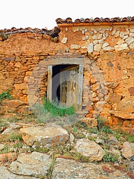 old door in rural landscapes in Zamora province photo