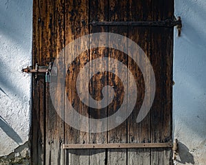 Old door in Skansen museum in Stockholm, Sweden.