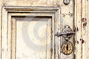 Old door with squiggly jack