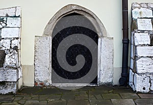 Old door of synagouge krakow