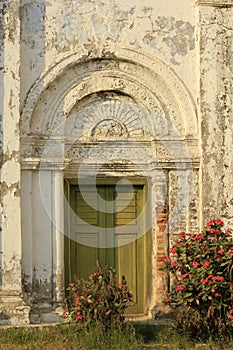 Old door, white walls, Rome style.