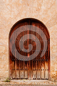 Old door with wrought iron decoration