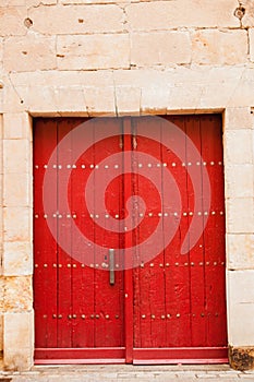 Old door with wrought iron decoration