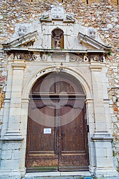 Old church door Le Suquet Cannes French Riviera photo