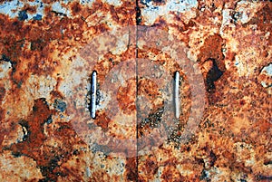 Old doors. Metal rust texture abstract grunge background