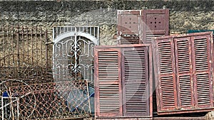 Old doors, windows and frames