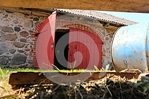 Old doors of wine cellar