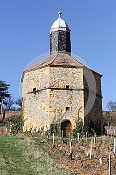 Old dovecote in Bagnols, Beaujolais, France