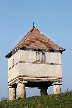 Old dovecote in a field in Cluny, France