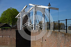 Old drawbridge of the ramparts in the Dutch city of Heusden