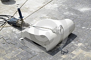 Old drill,on a construction